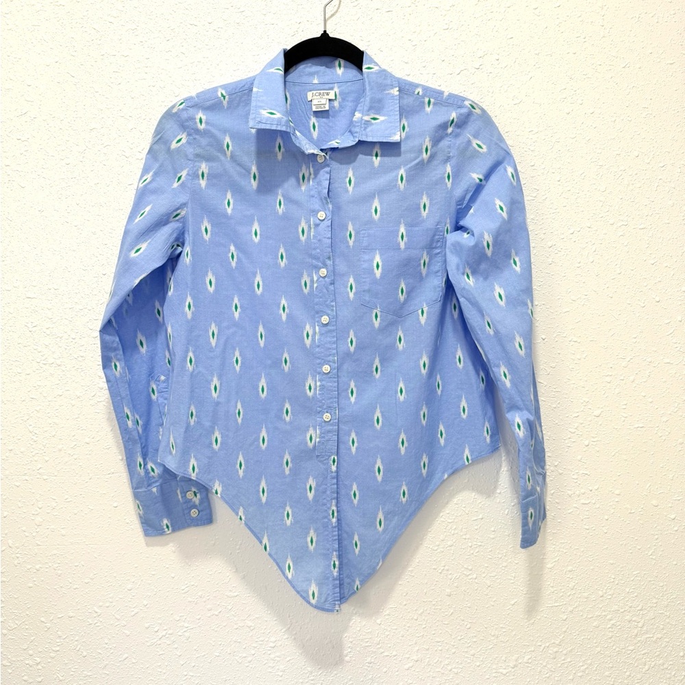J. Crew Light Blue 100%cotton‎ Diamond Pattern Shirt XS